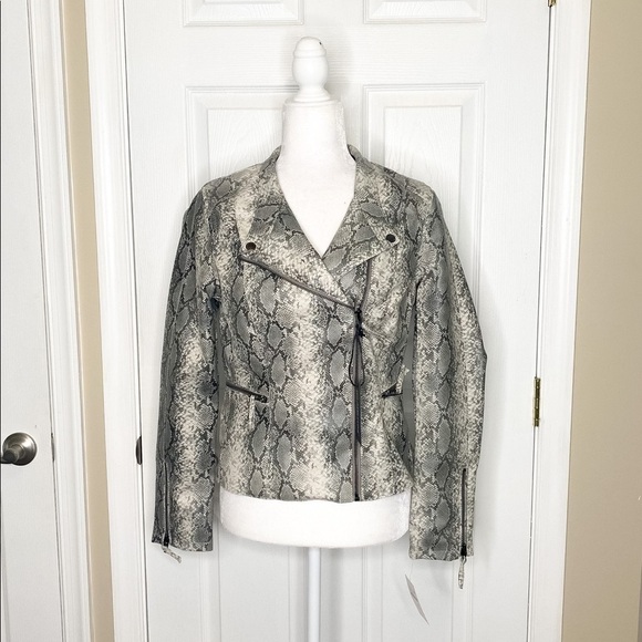 Blank NYC Snakeskin Print Vegan Leather Moto Jacket - Picture 4 of 9